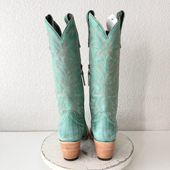 Lane SMOKESHOW Womens Cowboy Boots 9 Taos Turquoise Western Cowgirl Mid Calf NWT - Picture 3 of 11